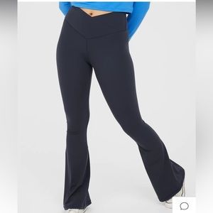 offline by aerie real me high waisted crossover flare leggings